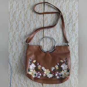 T-Shirts & Jeans Floral Embroidered Ring Bag